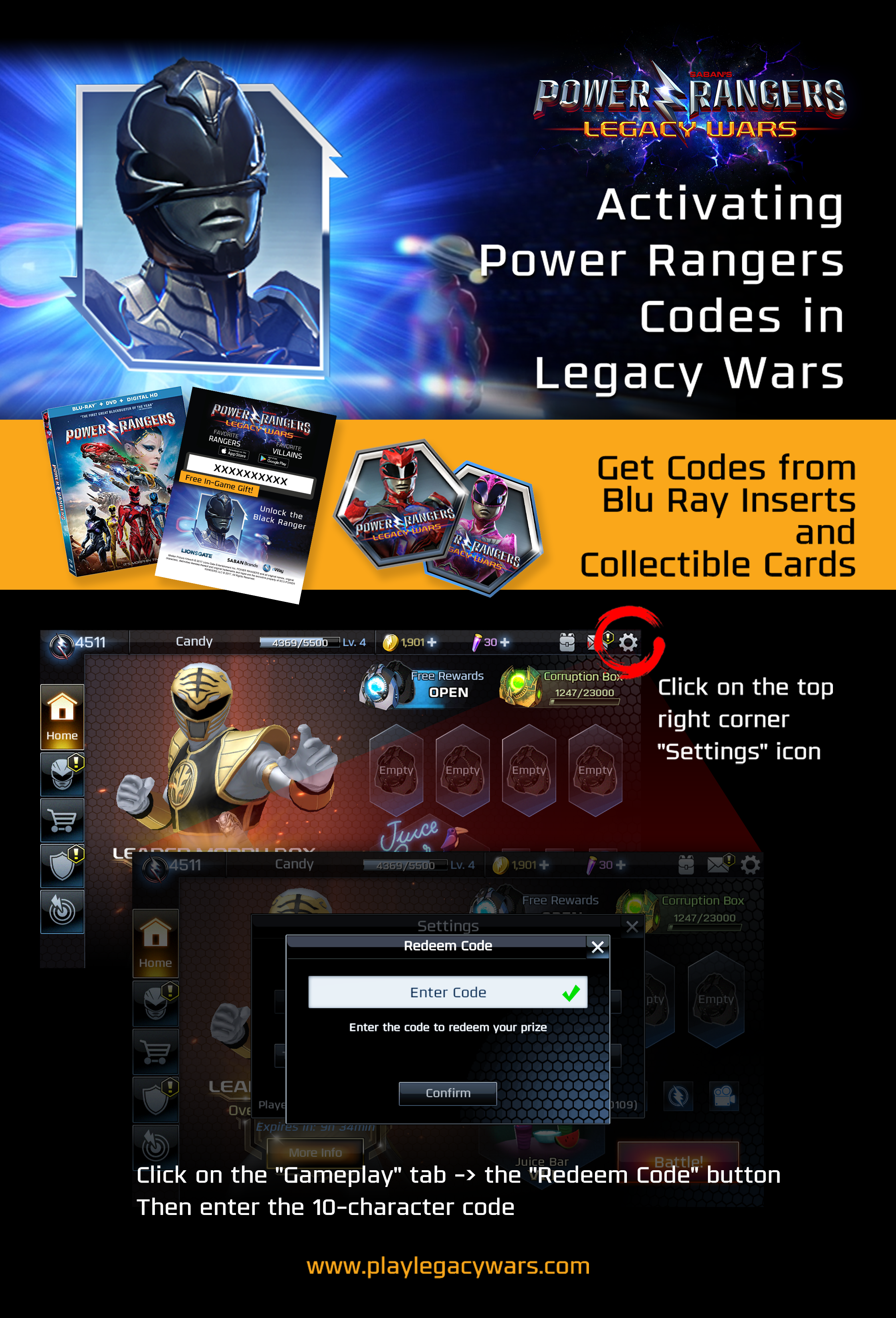 Power Rangers | How To Redeem Giveaway Promo Codes